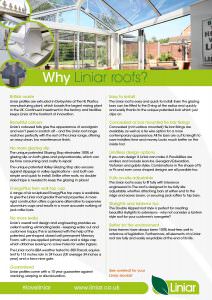 Liniar Roofs Double Glazing Brochure for customers