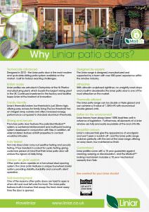 Liniar - Why Patio Doors?