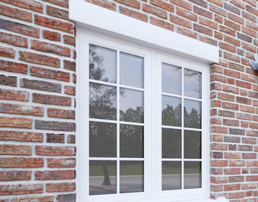 flush sash window white